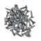 Silver tone fit hinges screws flat head on white background