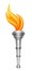 Silver torch with flame