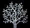 Silver tree on black background
