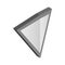 Silver triangular shield icon, isometric 3d style