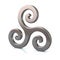 Silver triple spiral symbol