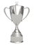 Silver trophy cup on white