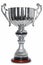 Silver trophy isolated on white clipping path.