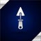 Silver Trowel icon isolated on dark blue background. Vector