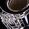 Silver Tuba Euphonium on Black Background