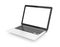 Silver ultra thin laptop with blank copy space