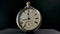 Silver vintage pocket watch with running hands in timelapse video. Old pocket watch with round dial and ticking hands