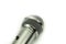 Silver vocal microphone high angle view