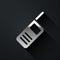Silver Walkie talkie icon isolated on black background. Portable radio transmitter icon. Radio transceiver sign. Long