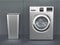 Silver washing machine and laundry hamper