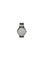 Silver watch without pointer on white background