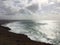 Silver waves in bay in Cornwall