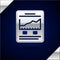 Silver Website with stocks market growth graphs and money icon isolated on dark blue background. Monitor with stock