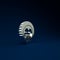 Silver Wild lion icon isolated on blue background. Minimalism concept. 3d illustration 3D render