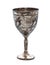 Silver wine glass on a white background
