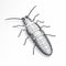 Silverfish Icon: Vector Illustration In Light White And Silver