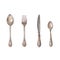 Silverware: spoons, knife, fork for serving the table in vintage style.