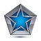 Silvery blazon with pentagonal blue star, can be used in web