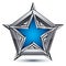 Silvery blazon with pentagonal blue star, can be used in web and