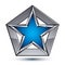 Silvery blazon with pentagonal blue star, can be used in web and