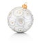Silvery Christmas bauble Isolated on white background