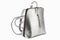 Silvery female bag backpack on a white background