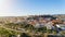 Silves village at the medieval fair, aerial view of the historic castle. Portugal Algarve