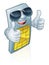 Sim Card Cool Shades Thumbs Up Cartoon Mascot