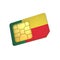 SIM Card with Flag of Benin A concept of Benin Mobile Operator