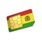 SIM Card with Flag of Bolivia A concept of Boliviano Mobile Operator