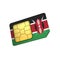 SIM Card with Flag of Kenya A concept of Kenyan Mobile Operator