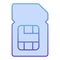 Sim card flat icon. Mobile chip blue icons in trendy flat style. Microchip gradient style design, designed for web and