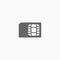 Sim card icon, memory vector