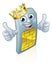 Sim Card Mobile Phone Thumbs Up King Mascot