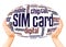 SIM card word hand sphere cloud concept