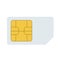 Simcard, smart cell wireless telecommunications micro gsm chip, electronics and telecommunication microchip design on white,