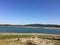 Simferopol reservoir on a sunny clear summer day