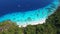 Similan Islands Aerial Beach View. Beautiful White Sandy Beach and Clear Blue Water. HD birds eye view shot. Thailand.