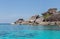 Similan Islands Rock and turquoise blue sea Thailand