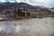 Similkameen Valley, BC, Canada - November 16, 2021: Water rising over the banks and flooding the Similkameen Valley at Chopaka Rd