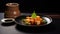 a simmered dish of Manganji togarashi and fried tofu, representing home cooking in Japan, culinary essence with in a