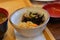 Simmered hijiki seaweed in bowl
