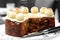 Simnel cake, traditional at Easter, on a cake stand