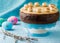 Simnel cake .Traditional English easter cake with marzipan.