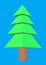 A simple 3d modelling of a cone shaped bare christmas tree blue backdrop