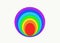 A simple 7-color rainbow design element. Beautiful rainbow circle. A circle in the colors of the LGBT-transgender rainbow, on a wh
