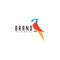 Simple abstract parrot logo design, colorful bird vector, icon, symbol, template