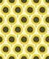 Simple abstract sunflower pattern. Doodle seamless background. Cute wallpaper.