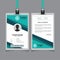Simple Abstract Turquoise Geometric Id Card Design