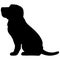 Simple and adorable Bloodhound dog Silhouette Sitting in side view